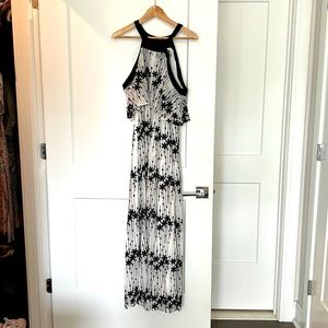 Black and white floral maxi dress